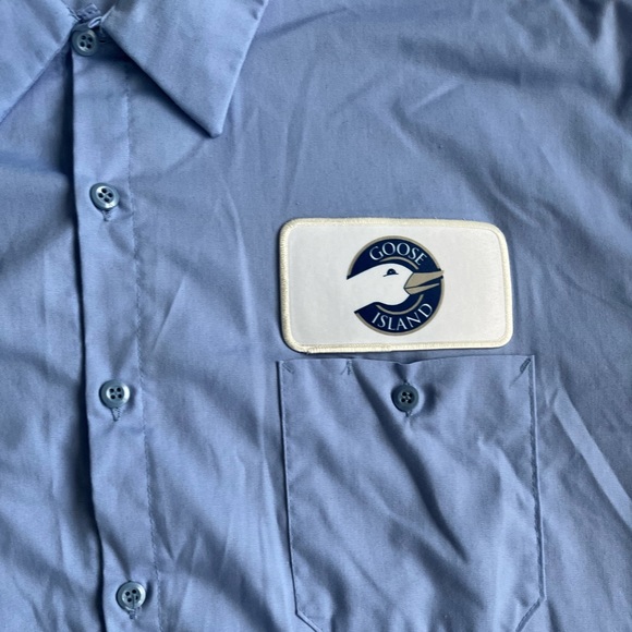 Goose Island Beer Men’s Blue Reflective Work Button Shirt ‘David’ Cintas SZ 3XL - Picture 4 of 11